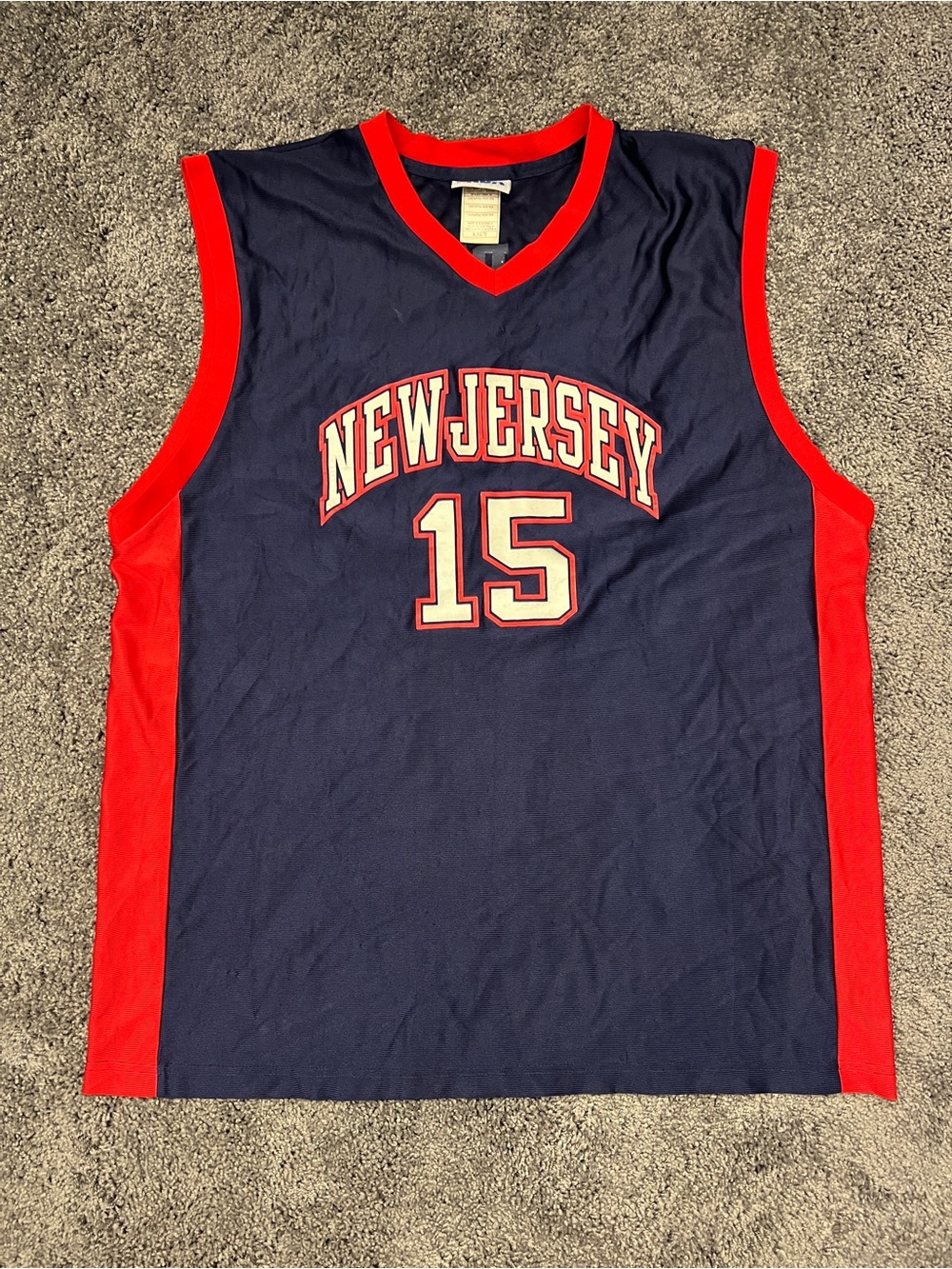 New Jersey Nets Vince Carter Jersey Men’s XL Blue Red White #15 Basketball NBA